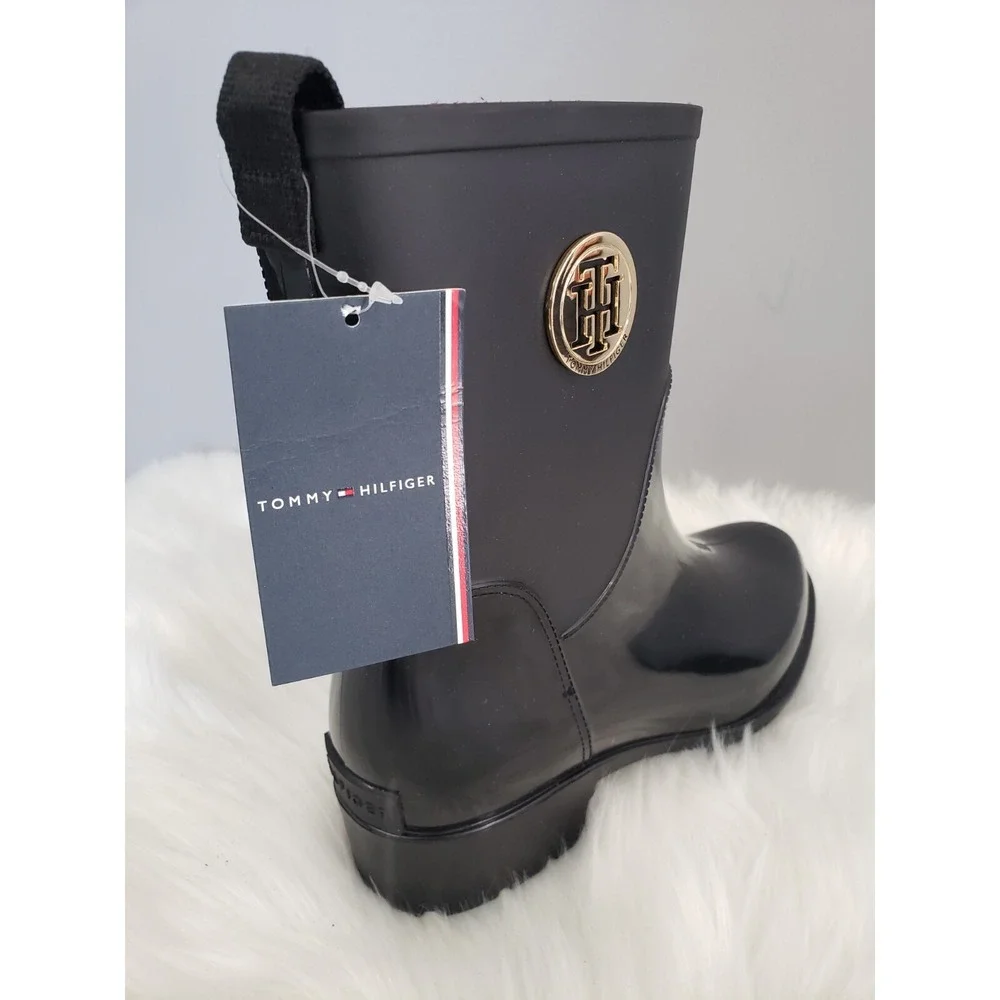 NEW SIZE 5‎ Tommy Hilfiger Women's Kippa Rain Boot Solid Black